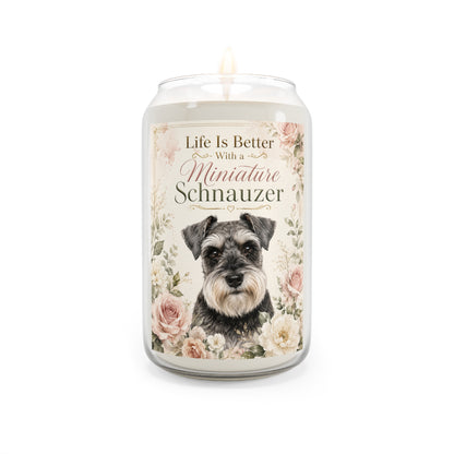Miniature Schnauzer Soy Candle — "Life Is Better With a Miniature Schnauzer" Scented 13.75oz