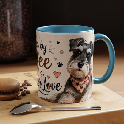 Fueled by Coffee and Schnauzer Love Accent Mug — Dog Lover Coffee Cup (11/15 oz)