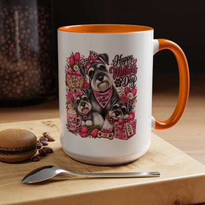 Mother's Day Schnauzer Coffee Mug — Happy Mother’s Day Dog Mom Accent Mug