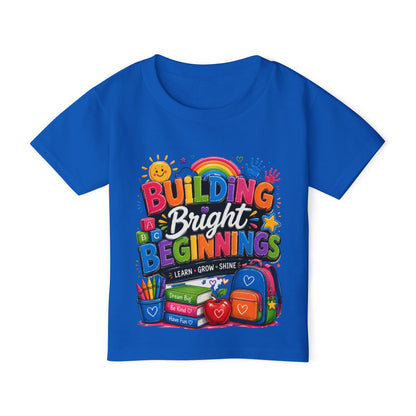 Toddler T-Shirt — "Building Bright Beginnings" Back-to-School Graphic