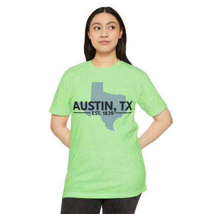 Austin, TX State Outline T-Shirt — Est. 1839 City Pride Tee