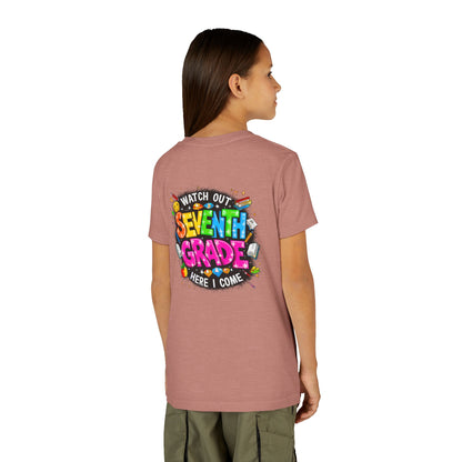 Seventh Grade Kids T-Shirt – “Watch Out Seventh Grade Here I Come” Back-to-School Tee