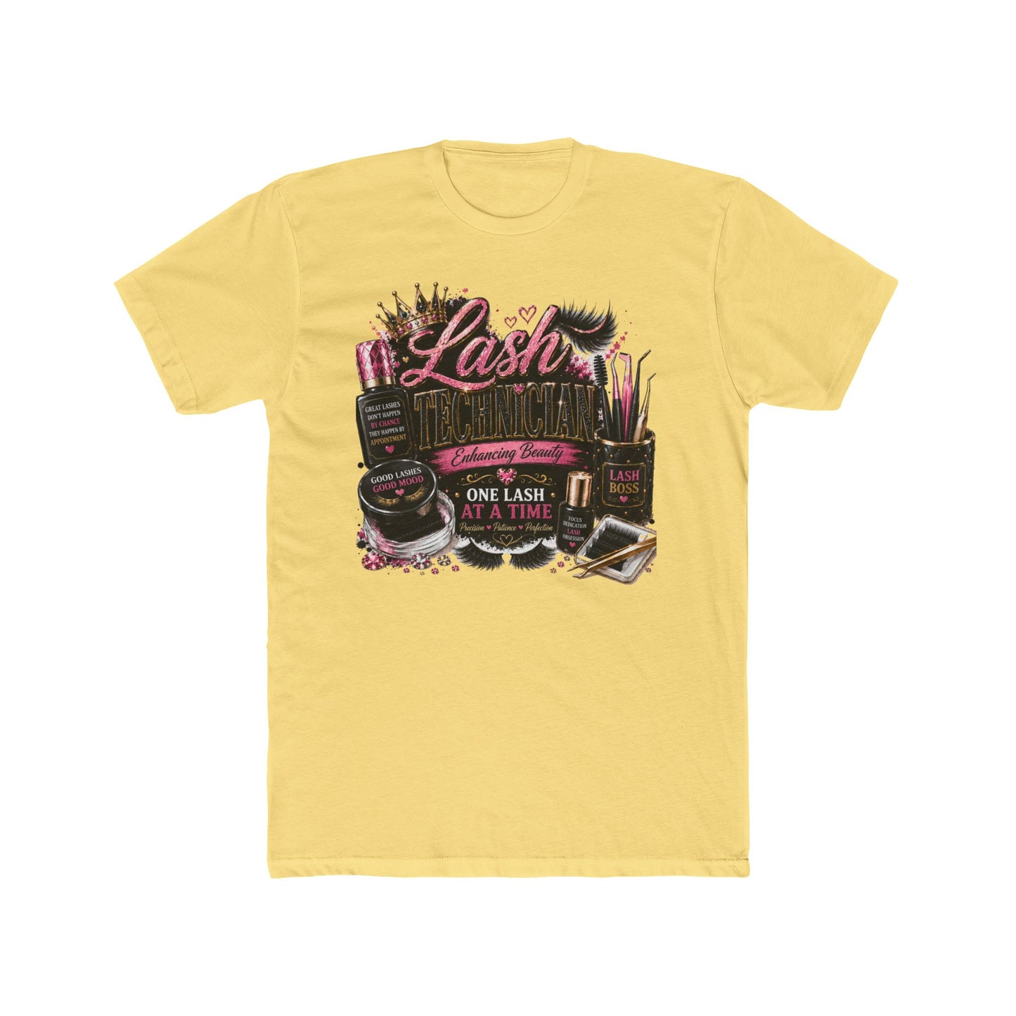 Lash Artist Crew Tee – “One Lash at a Time” Beauty Tools Graphic T-Shirt