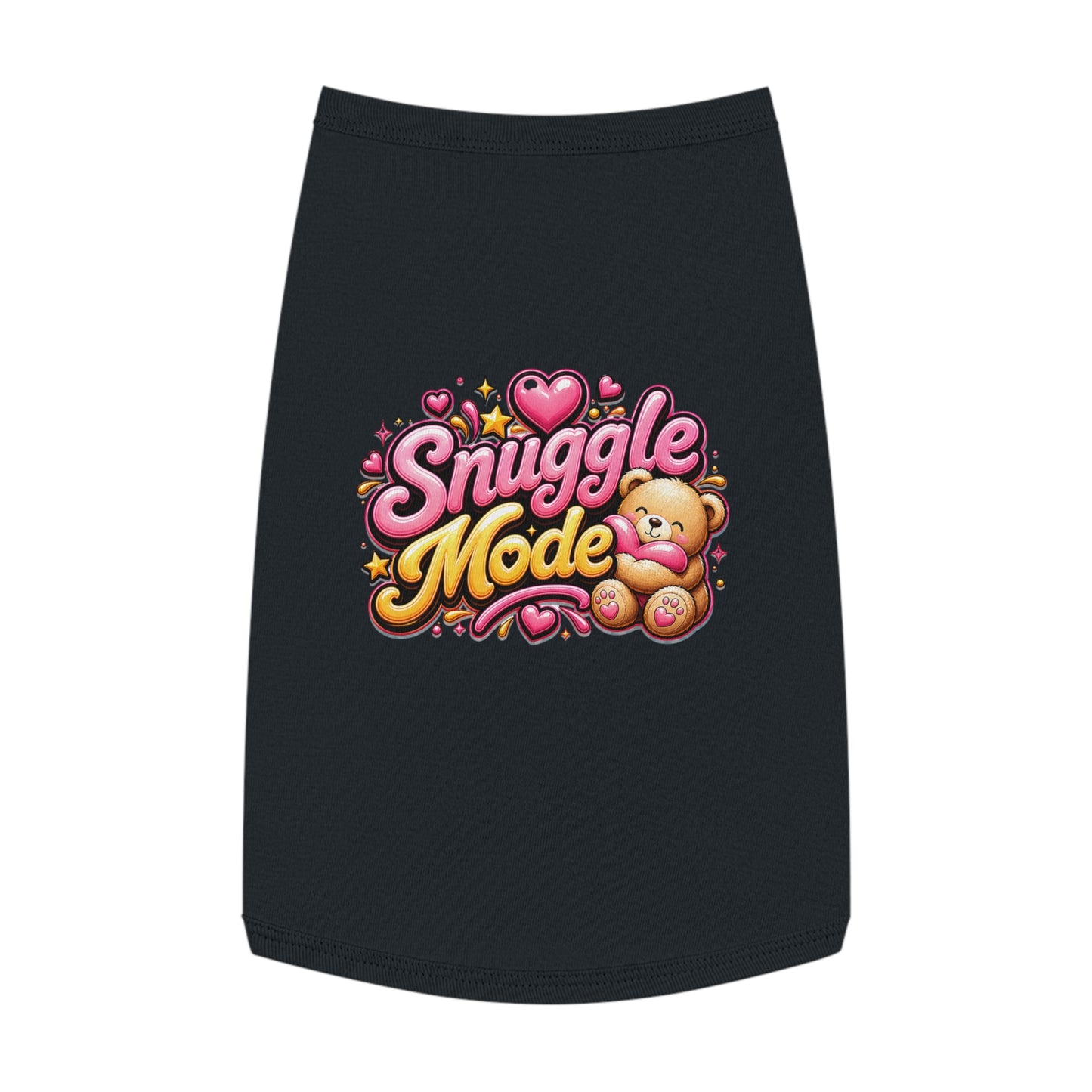 Snuggle Mode Pet Tank Top — Cute Teddy Heart Dog & Cat Shirt
