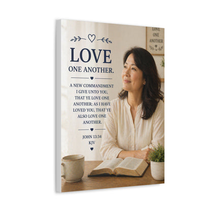 Love One Another - John 13:34 KJV Canvas Wall Art