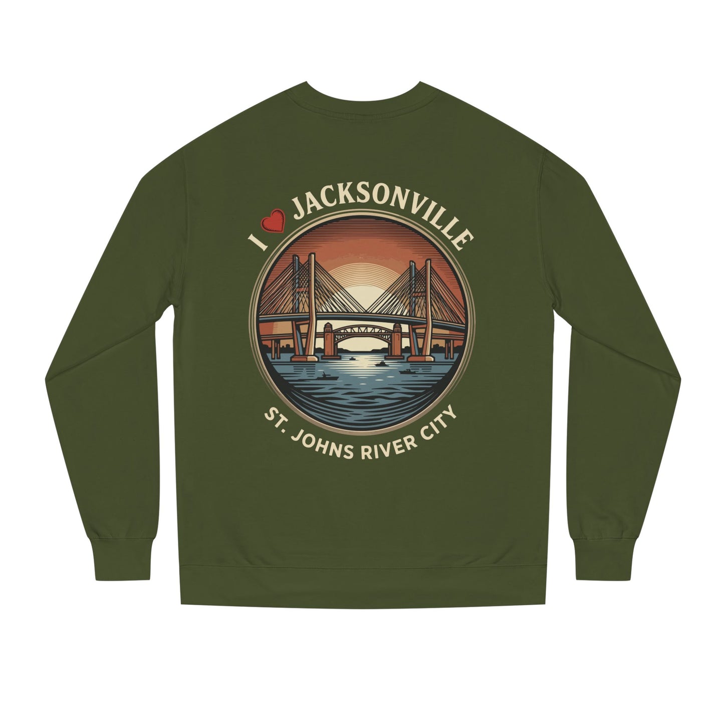 Jacksonville Crewneck Sweatshirt — I  Jacksonville St. Johns River City Graphic
