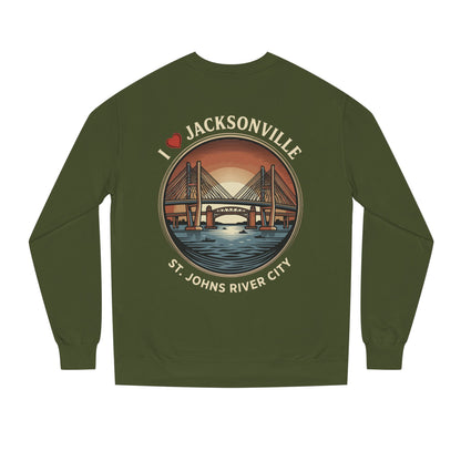 Jacksonville Crewneck Sweatshirt — I  Jacksonville St. Johns River City Graphic
