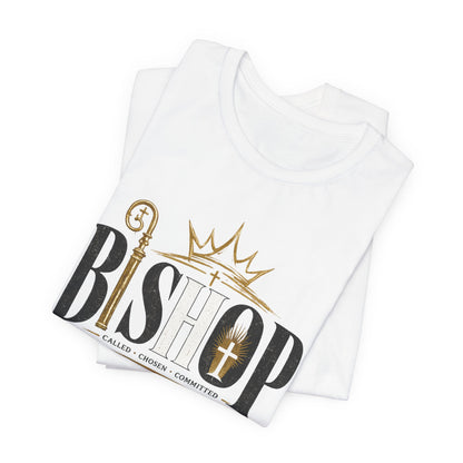 Bishop Graphic Tee — 'BISHOP' Crown & Crosier Church Leadership Shirt