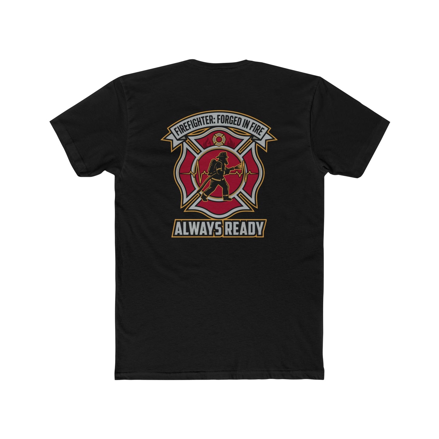 Firefighter Maltese Cross T‑Shirt — "Always Ready" Crew Tee