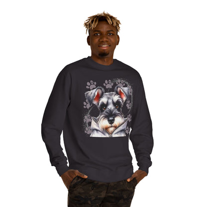 Schnauzer Pawprint Sweatshirt — Cute Dog Graphic Crewneck