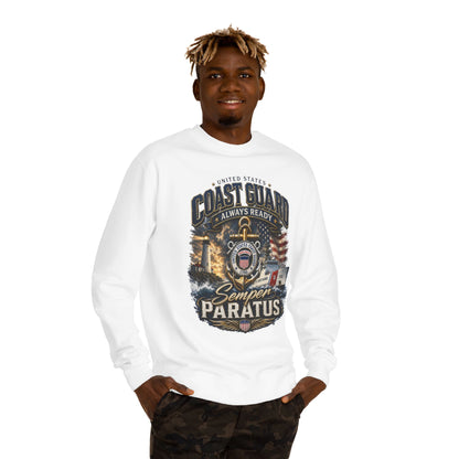 Coast Guard Semper Paratus Sweatshirt — USCG Always Ready Veteran Crewneck