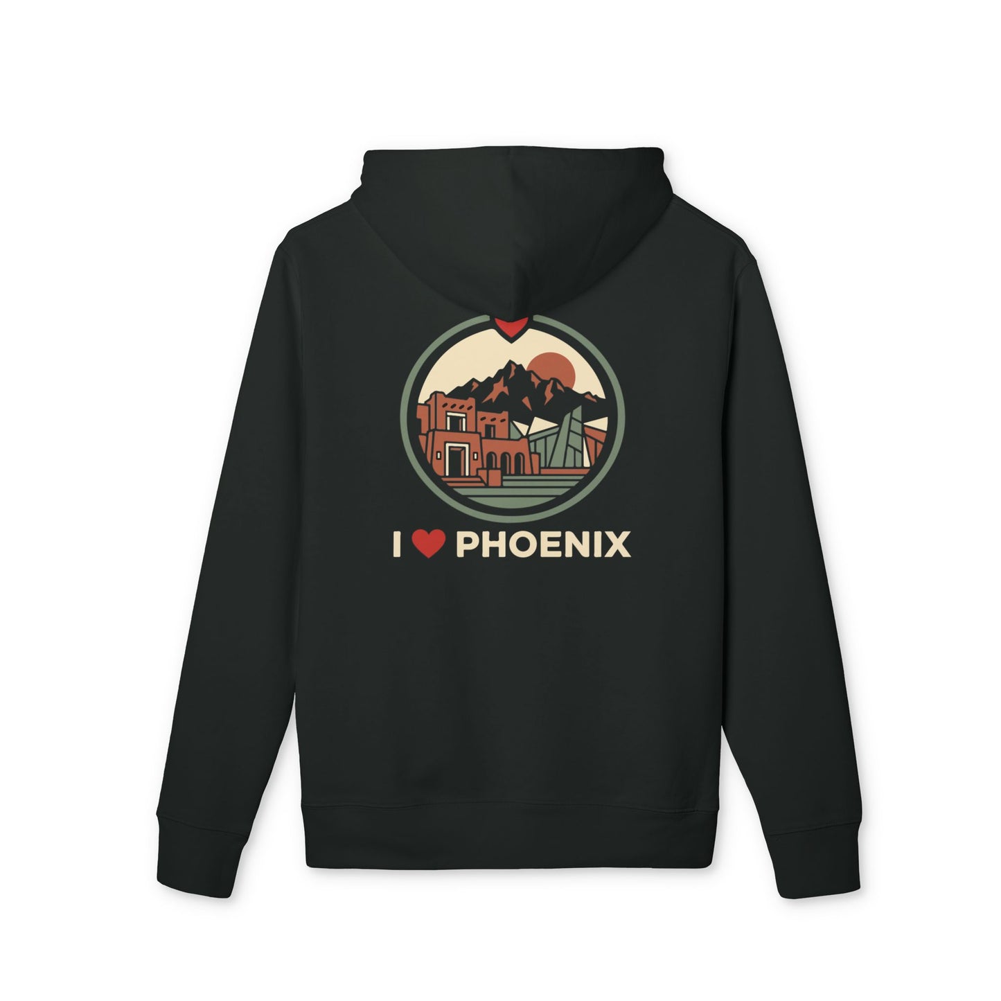 I Heart Phoenix Hoodie — Retro Cityscape Arizona Sweatshirt