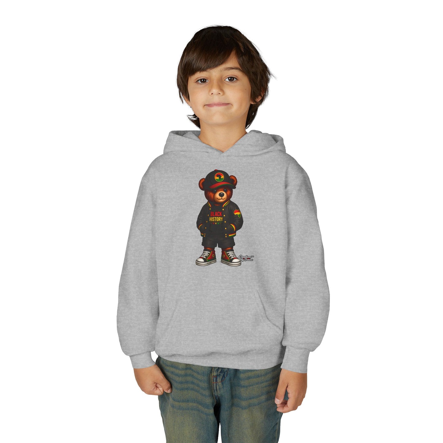 Youth Bear Hoodie — 'Follow Your History' Streetwear Kids Sweatshirt
