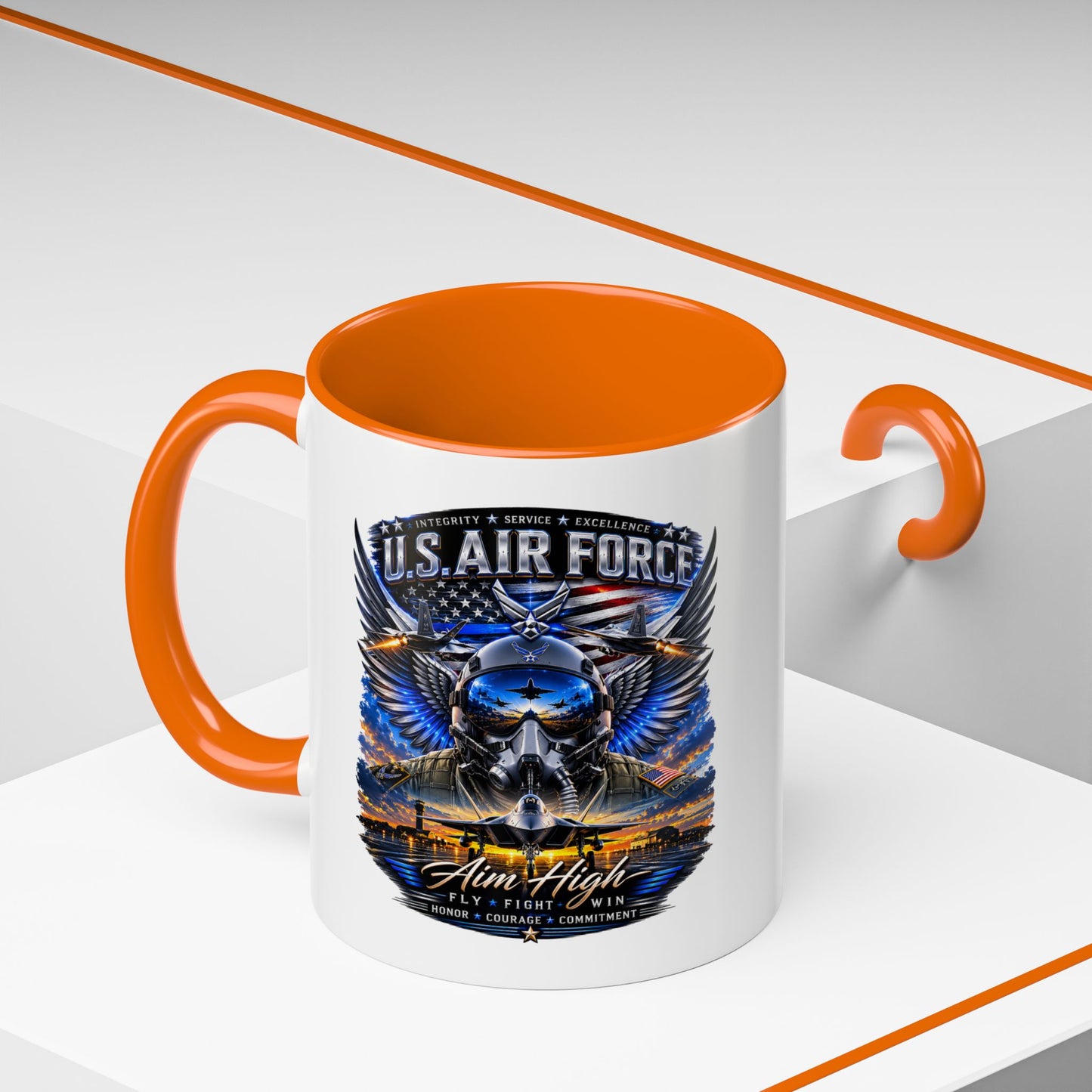 U.S. Air Force Eagle Coffee Mug — "Aim High" Accent 11/15oz