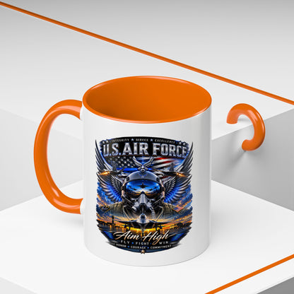 U.S. Air Force Eagle Coffee Mug — "Aim High" Accent 11/15oz