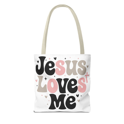 Jesus Loves Me Tote Bag - Faith-Inspired Christian Scripture Canvas Tote