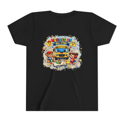 Youth Tee — "Headstart All-Star" Cute School Bus & Characters Back-to-School Shirt