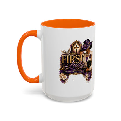 First Lady Church Coffee Mug — Elegant Purple Hat Gospel Tea Cup (11/15oz)