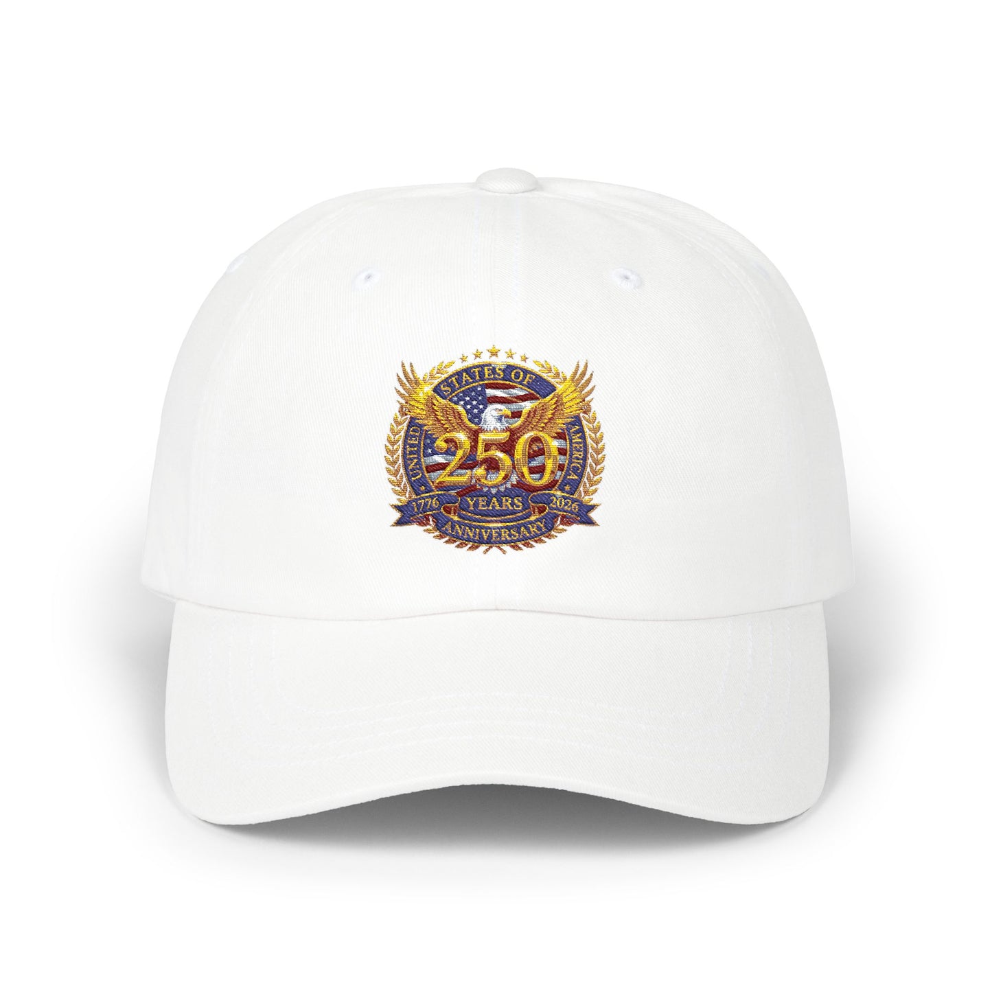 250 Years Commemorative Dad Cap – Vintage Gold Emblem Baseball Hat