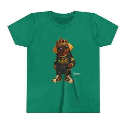 Youth Tee — 'Lil King' Crowned Bear Graphic Shirt