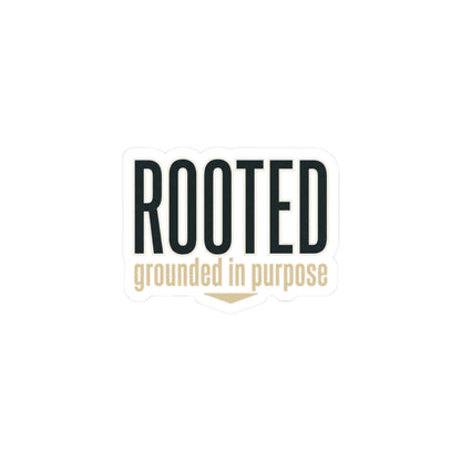 Rooted — Kiss-Cut Stickers | faith streetwear, bold type