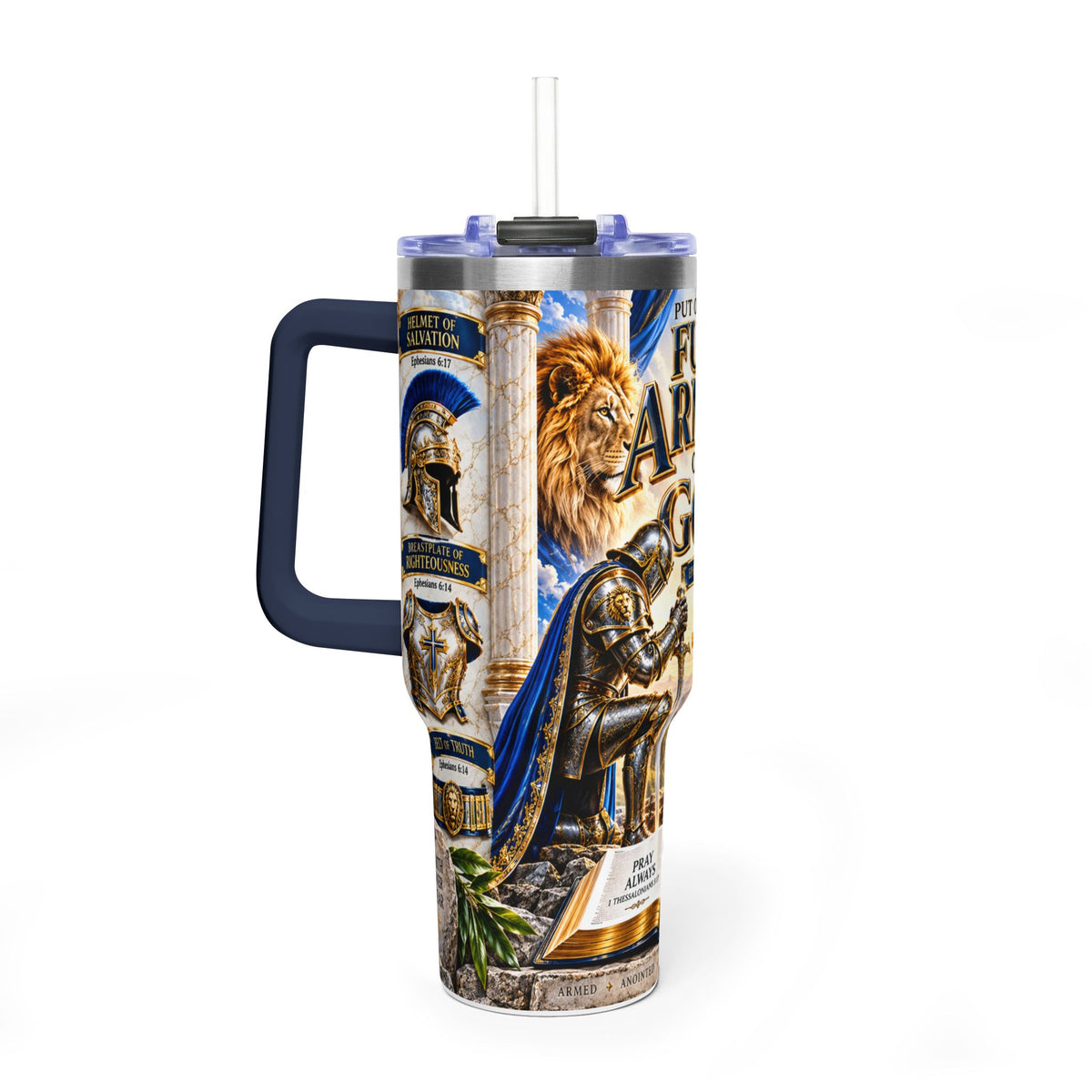 Armor of God 40oz Thermal Tumbler — Christian Inspirational Travel Mug