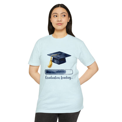 Graduation Loading T-Shirt — Cap & Progress Bar Grad Tee