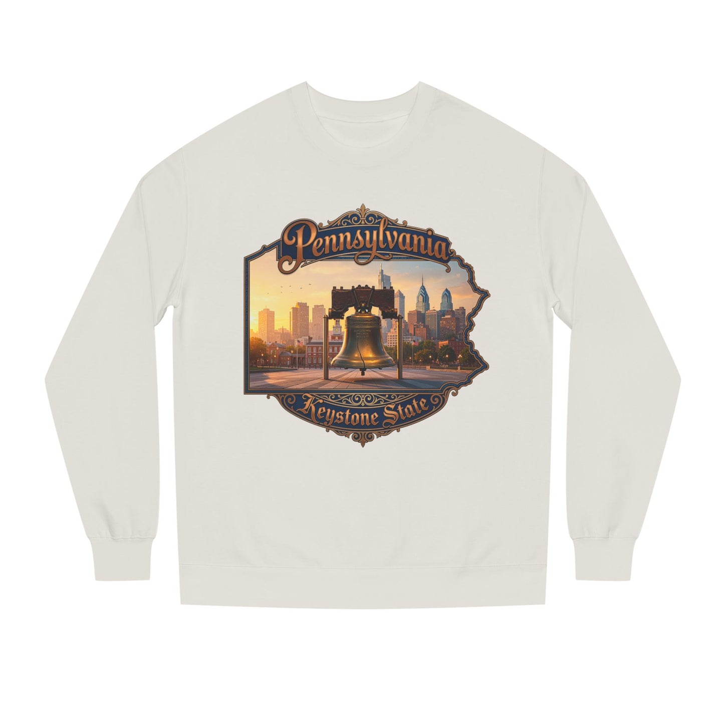 Pennsylvania Keystone State Sweatshirt — Liberty Bell & City Skyline Crewneck