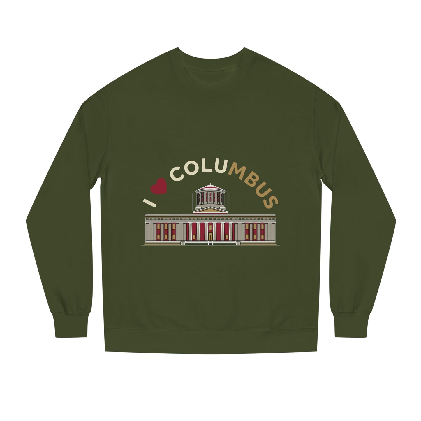 Columbus Landmark Crewneck Sweatshirt — I  Columbus Statehouse Design