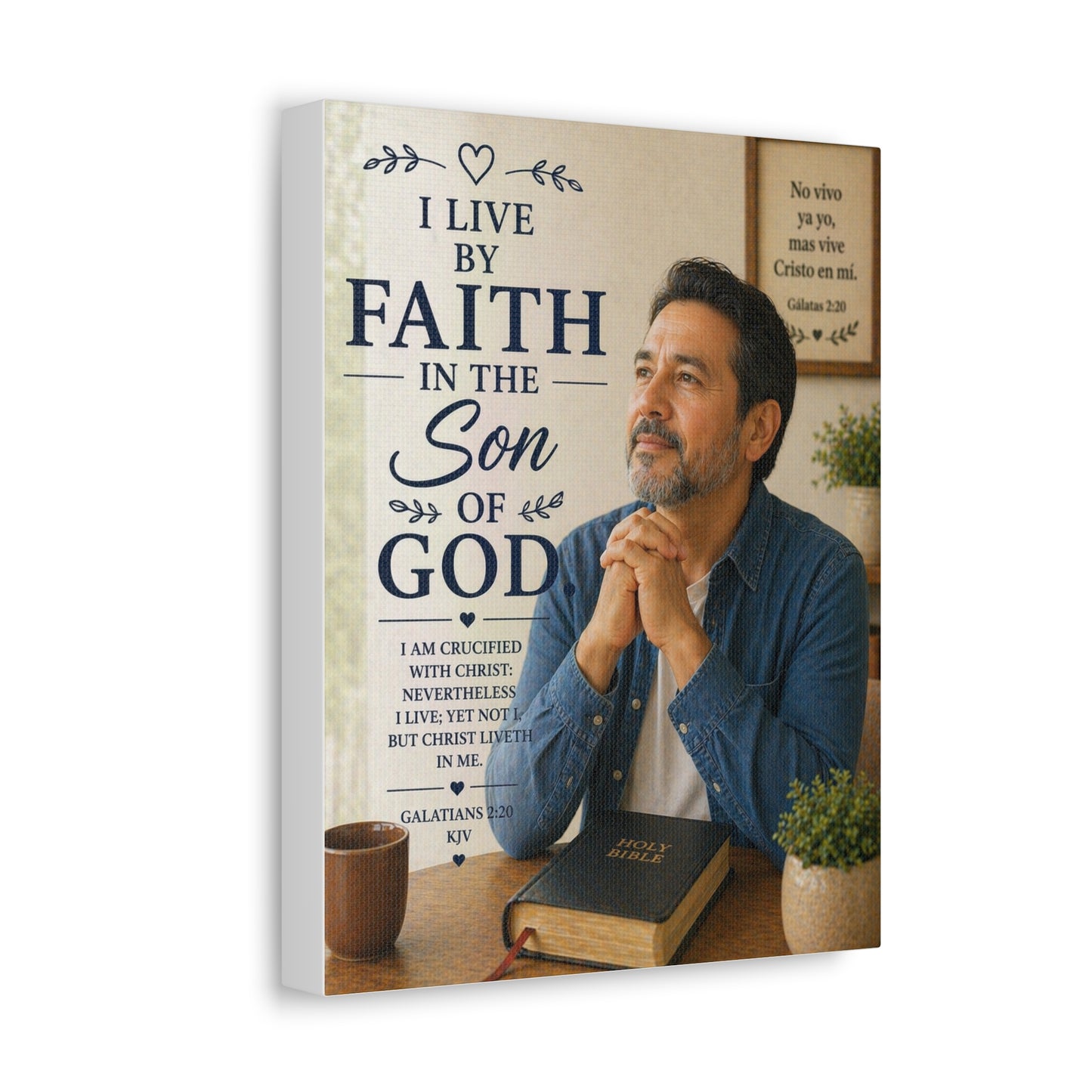 Faith in the Son of God Stretched Canvas — Inspirational Christian Wall Art with Galatians 2:20