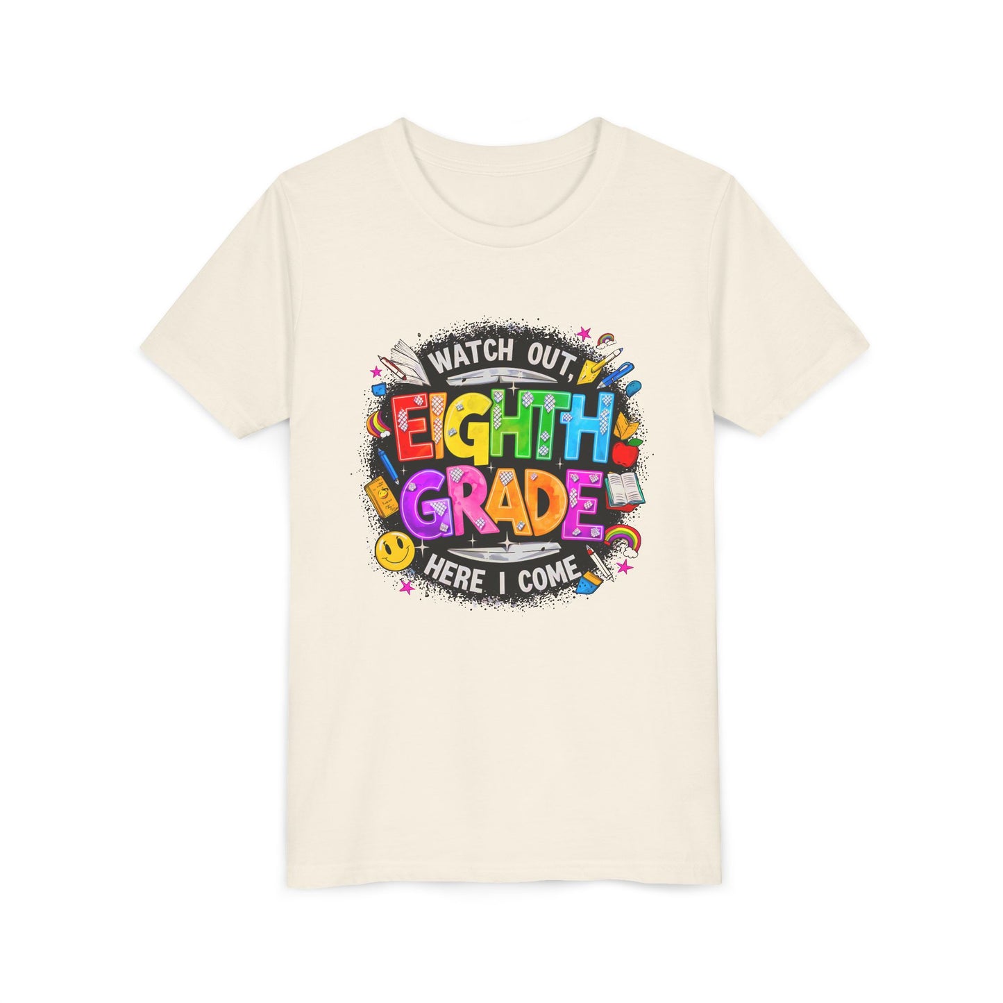 Eighth Grade Kids T‑Shirt — "Watch Out, Eighth Grade Here I Come" Back-to-School Tee