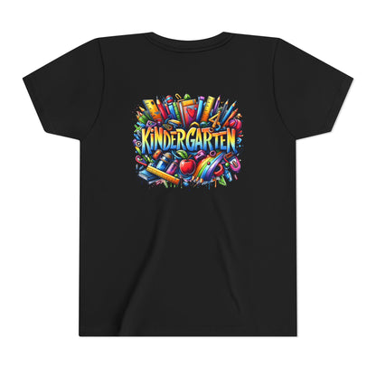 Kindergarten Colorful School Supplies Youth Tee — Back-to-School Kids T-Shirt