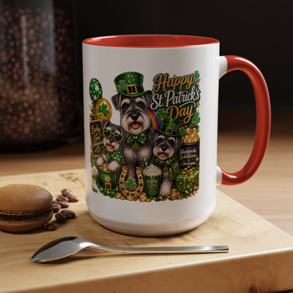 St. Patrick’s Day Dog Coffee Mug — Happy St. Patrick’s Day Accent Mug (11/15oz)
