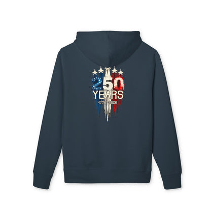 50 Years American Flag Anniversary Hoodie — Patriotic 4th of July Celebration Sweatshirt
