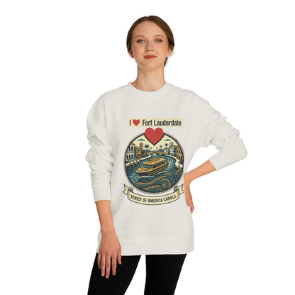 I  Fort Lauderdale Crewneck Sweatshirt — Venice of America Canals Graphic