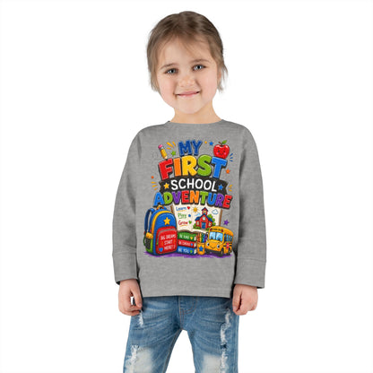 My First School Adventure Toddler Long Sleeve Tee