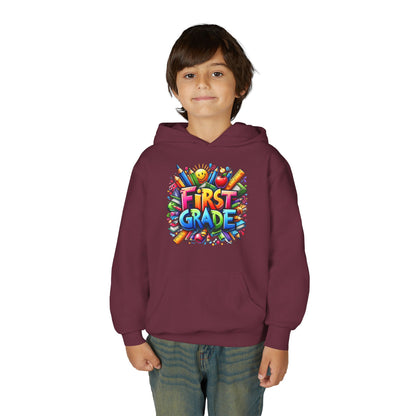 First Grade Kids Hoodie – Colorful Back-to-School Sweatshirt
