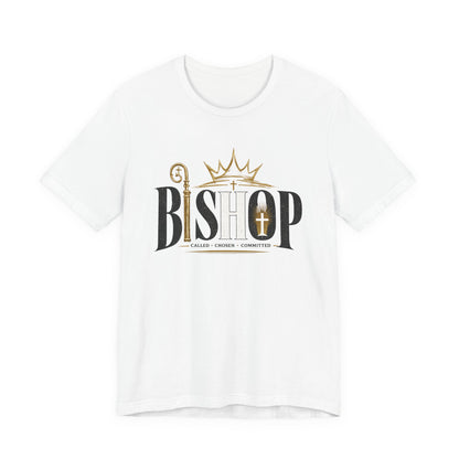 Bishop Graphic Tee — 'BISHOP' Crown & Crosier Church Leadership Shirt