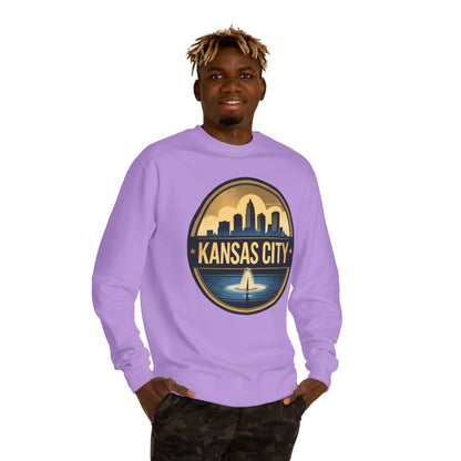 Kansas City Skyline Crewneck Sweatshirt – Cityscape Fountain Graphic