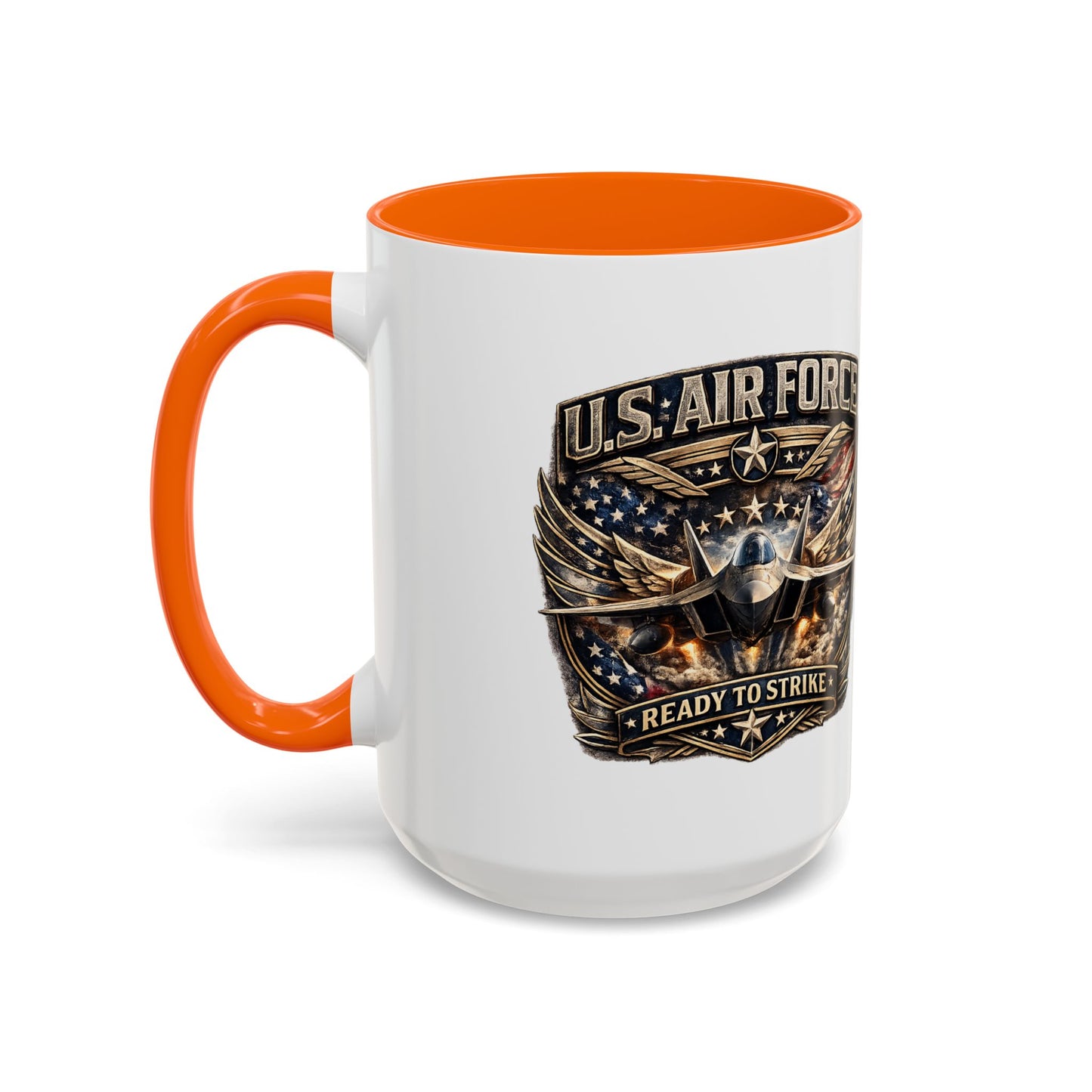 U.S. Air Force Accent Coffee Mug — "Ready to Strike" Military Aviation Gift