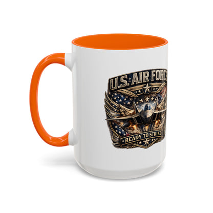 U.S. Air Force Accent Coffee Mug — "Ready to Strike" Military Aviation Gift