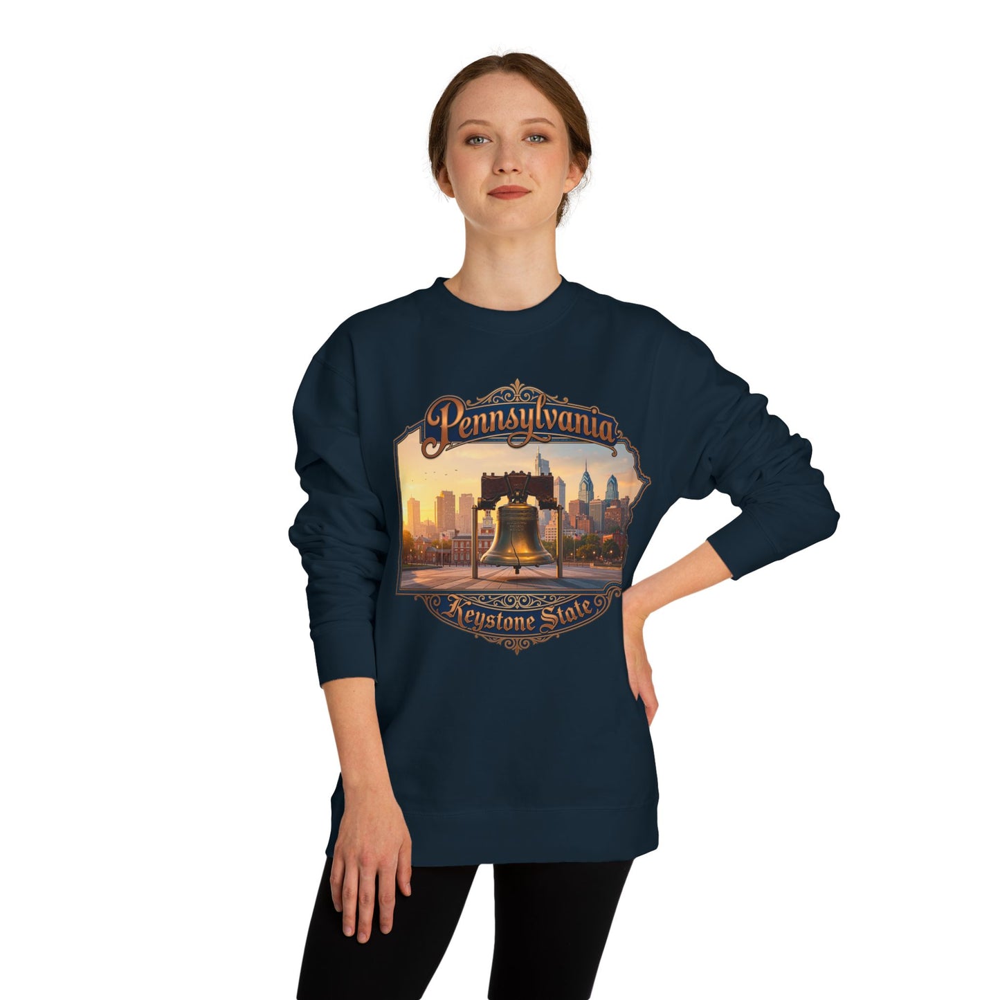 Pennsylvania Keystone State Sweatshirt — Liberty Bell & City Skyline Crewneck