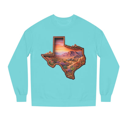 Texas Sunset Crewneck Sweatshirt — Scenic Lone Star State Landscape
