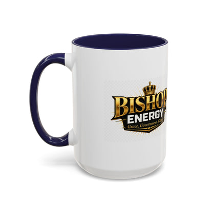 Bishop Energy Coffee Mug — Gold Crown Logo Accent Ceramic Mug (11/15oz)
