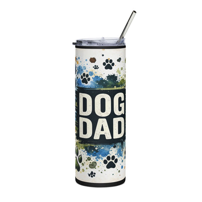 Dog Dad 20oz Stainless Steel Tumbler – Paw Print Travel Cup