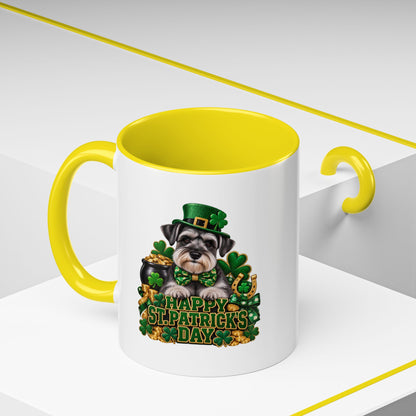 St. Patrick's Day Schnauzer Coffee Mug – Happy St. Patrick's Day Accent Mug