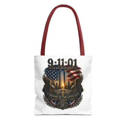 9/11 Memorial Tote Bag — We Will Never Forget Tribute Tote