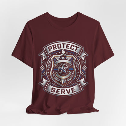 Protect & Serve T-Shirt — Police Badge Emblem Tee