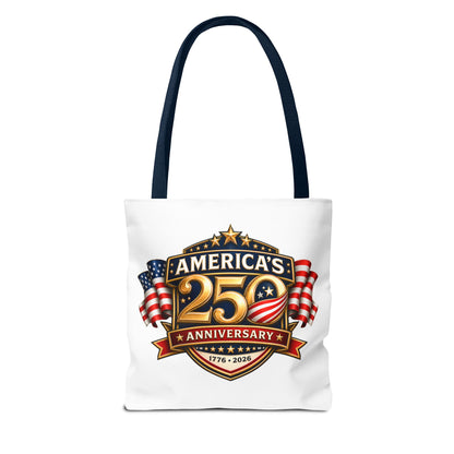 25th Anniversary America Tote Bag — Patriotic 1776–2026 Commemorative Flag Design