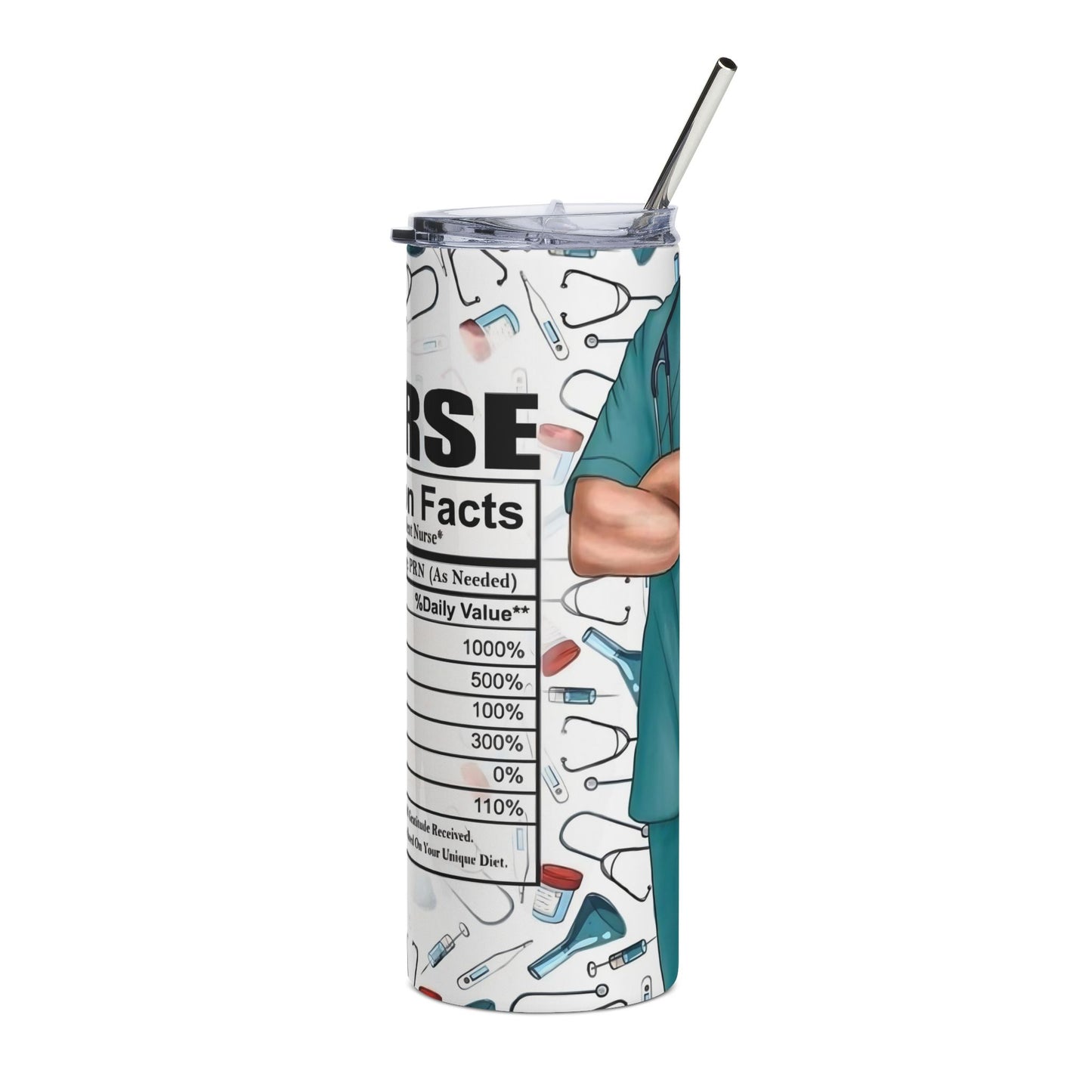 Nurse Nutrition Facts 20oz Stainless Steel Tumbler
